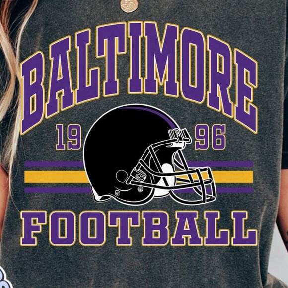 Baltimore Football Retro-Inspired Comfort Colors Tee 166 - Picture 2 of 5